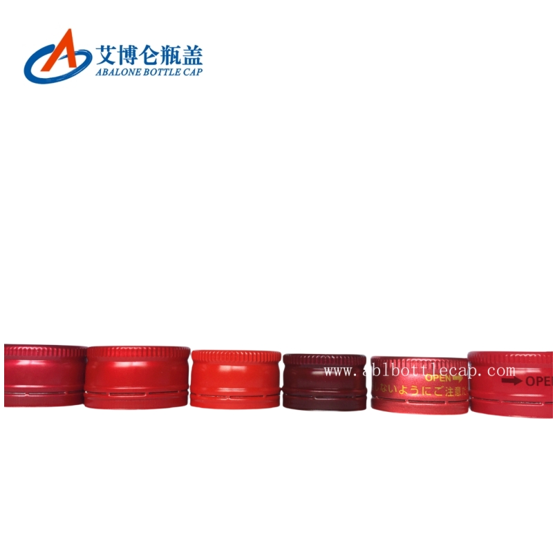 Red aluminium cap for health drinks